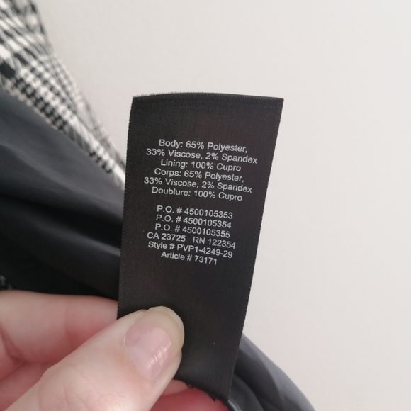 Aritzia Babaton Power Hip Blazer Black White Plaid Houndstooth Crepe 4 - Picture 15 of 17